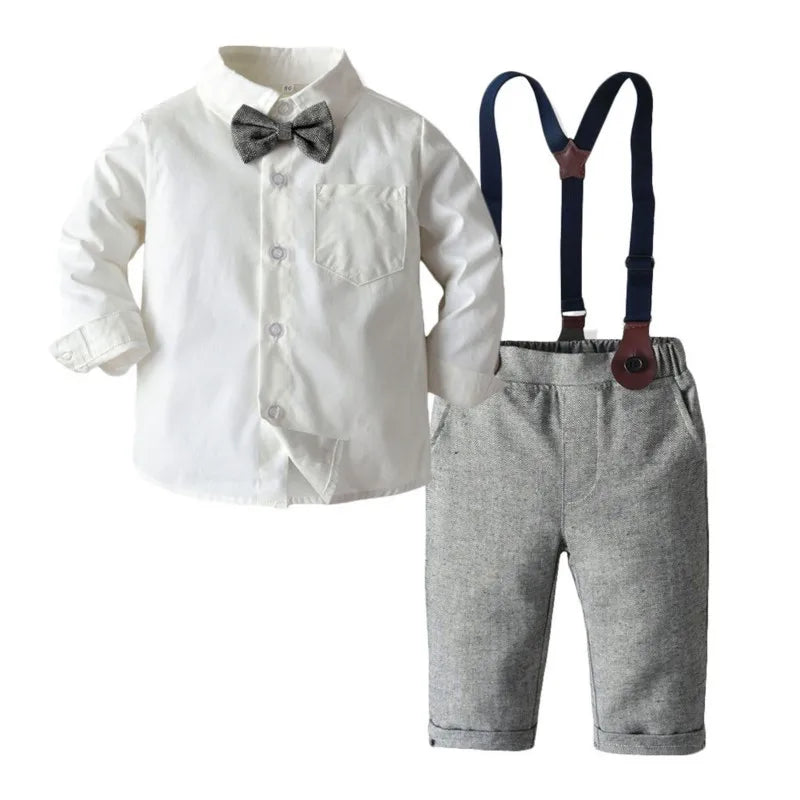 Baby Boy Clothes Set Bow Shirt+Vest Outwear+Pant 3PCS Infant Toddler Child Long Sleeve Suit Party Birthday Baby Clothes 0-7Y