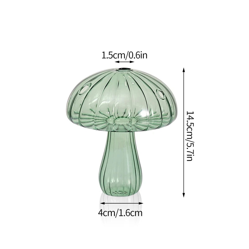 Creative Mushroom Plant Glass Vase Modern Decorative Vases Room Vase Plants Plant Glass Bud Vases Living Room Decoration