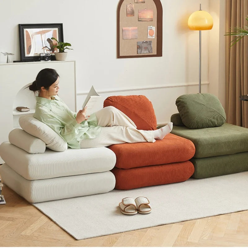 Lazy Sofa Single Person Detachable And Washable Sofa Home Furniture Living Room Sofa Bed Dual-useTatami Tofu Sofa New