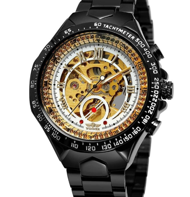 Men's watches hot selling 2025 new hollowed out men's fully automatic mechanical watch men's watch steel strap watch