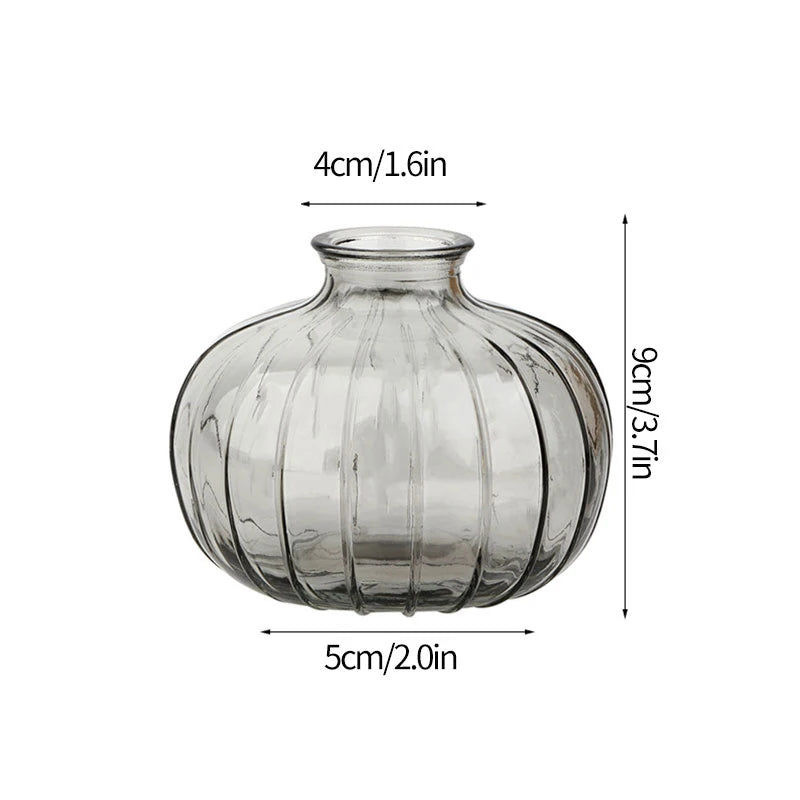 Clear Glass Vase Modern Decorative Small Flowers Vases Minimalist Floral Vases Aesthetic Home Decor Wedding Table Centerpieces