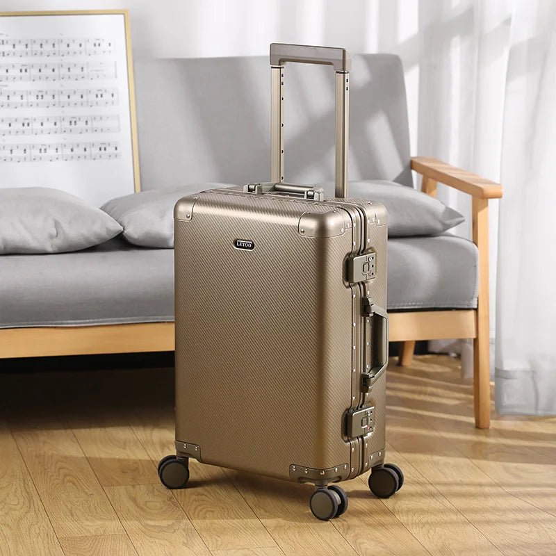 20/26 inch Aluminum-magnesium alloy Travel Suitcase Carry on Luggage Rolling Luggage Suitcase Boarding Trolley Case with Wheels