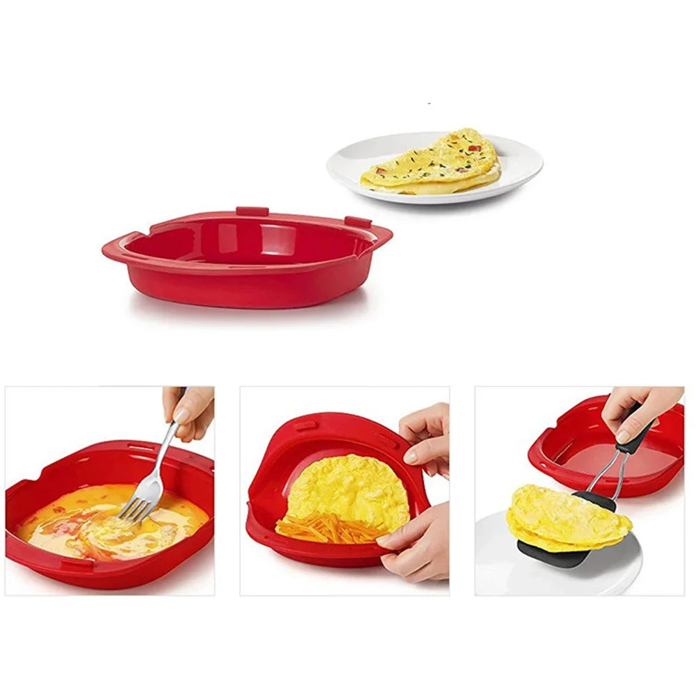 Microwave Oven Silicone Omelette Mold Cooking Accessories Silicone Omelette Maker Microwave Oven Egg Cooker for Egg Mcmuffins