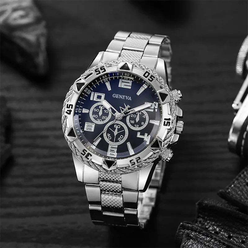 Fashion Men Business Watches Luxury Large Dial Quartz Watches for Man Set Relogio Masculino Reloj Hombre (No Box)часы мужские