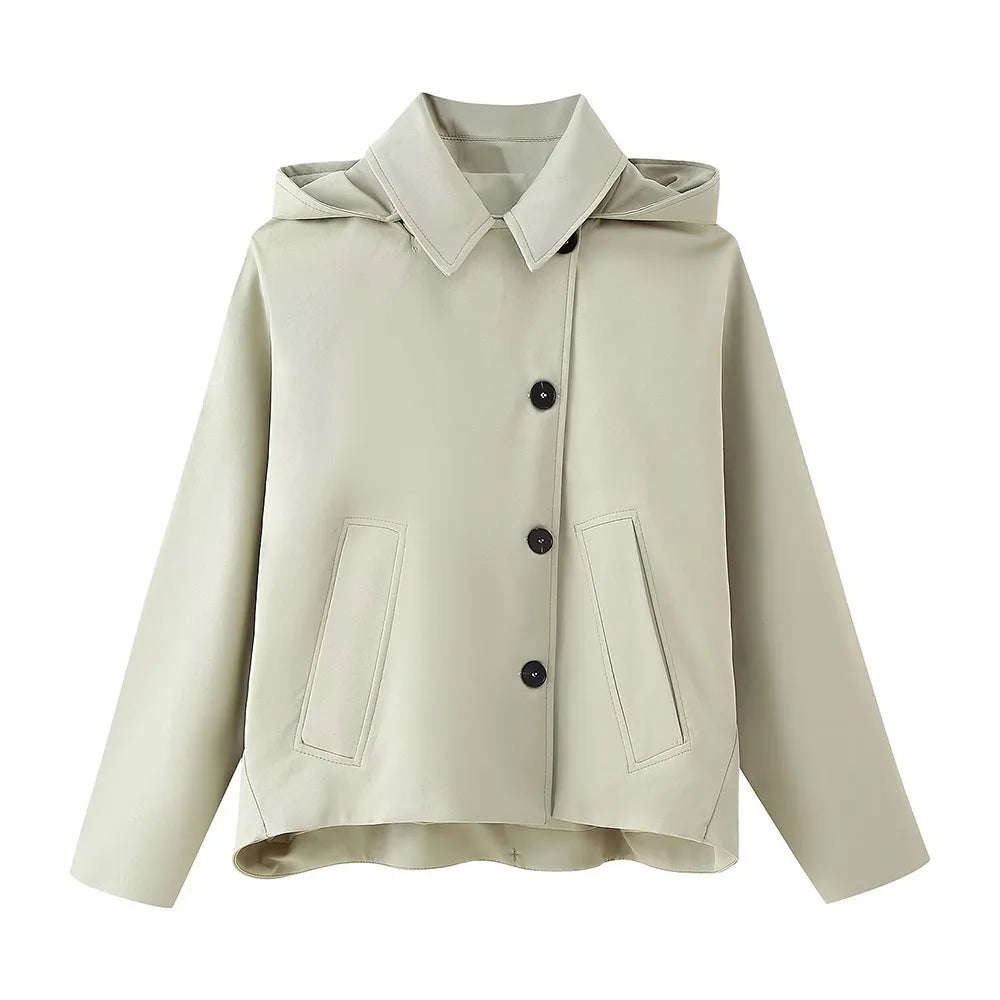 2025 New Women's Clothing European and American Style Design Versatile Fashion Casual Solid Color Short Coat