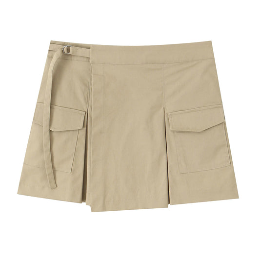 Women's clothing 2025 summer new product fashionable and versatile work style wide pleated decoration high waist skirt pants