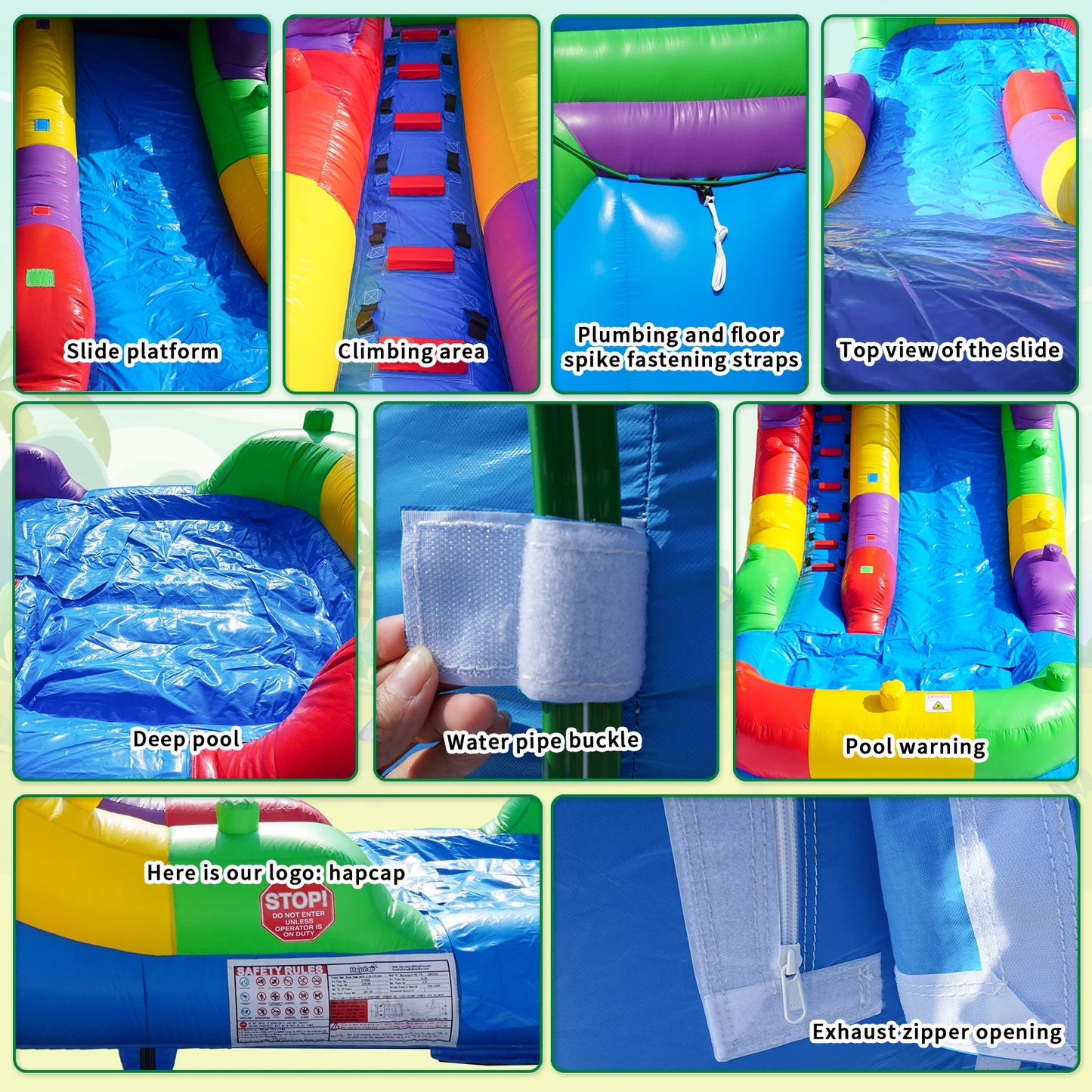 Semi Commercial Inflatable Water Slide Bounce House,Outdoors Use,High Slide with Shallow Pool,PVC Building Blocks Theme