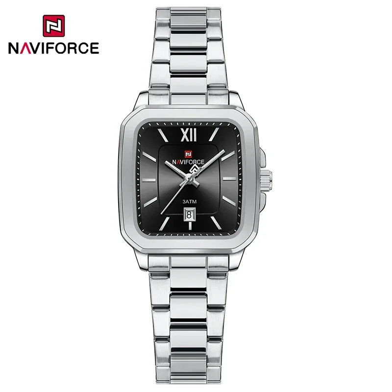 NAVIFORCE Fashion Women's Watches Waterproof Couple Steel Strap Quartz Calendar Wristwatch Gift for Girl Clock Relogio Feminino