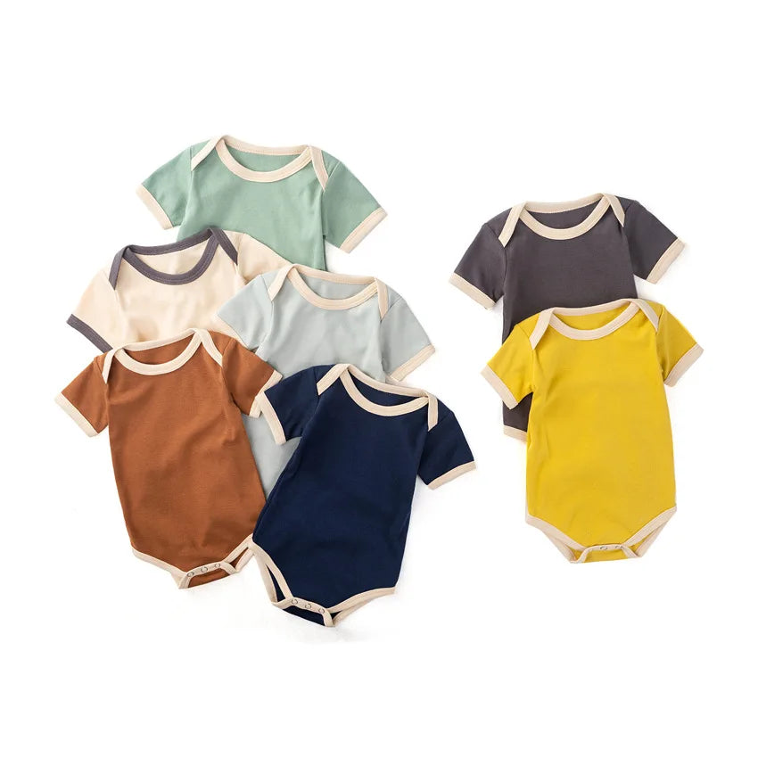NewBorn Bodysuit Solid Cotton Baby Boy Clothes Short Sleeve Romper Baby Girl Clothes 0-12M Bebes