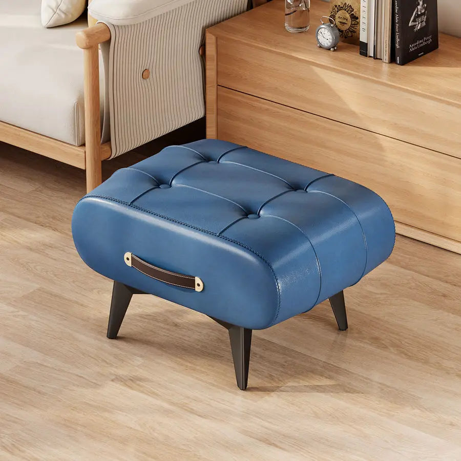 Footrest Shoe Changing Stool Doorstep Living Room Soft Bag Minimalist Sofa Footstool Light Luxury Leather Art Stool Furniture
