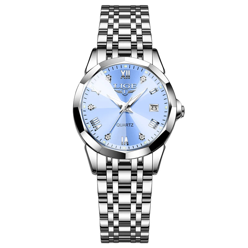 Relogio feminino LIGE Business Women's Watches Top Brand Luxury Waterproof Sport Quartz Watch For Women Simple Date Watch Ladies