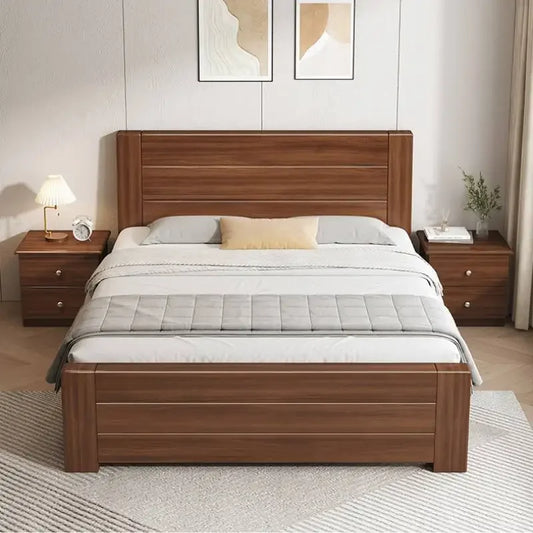 Wooden Cheap Storage Bed Bedroom Elegant Pretty Luxury Full Size Frame Bed Bases Queen Home Cama Box Casal House Accessories