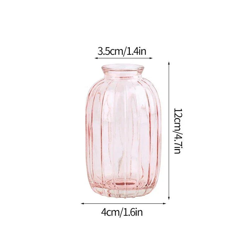 Clear Glass Vase Modern Decorative Small Flowers Vases Minimalist Floral Vases Aesthetic Home Decor Wedding Table Centerpieces