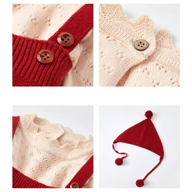 Baby Girl Clothes Autumn Solid Color Long Sleeves Knitwear Top Knitted Suspender Shorts Two Piece Sets Girl Sweater Set