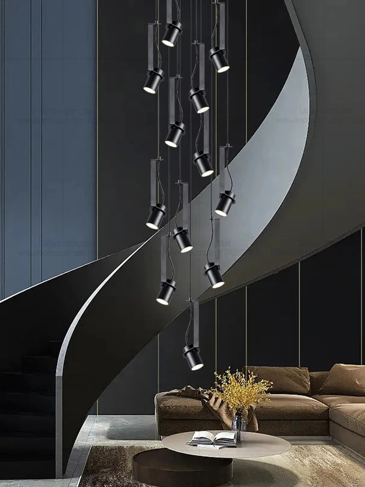 Led Spotlights Chandelier Minimalist Modern Living Room Lighting Home Decoration Hanging Restaurant Lamp Stairs Pendent light