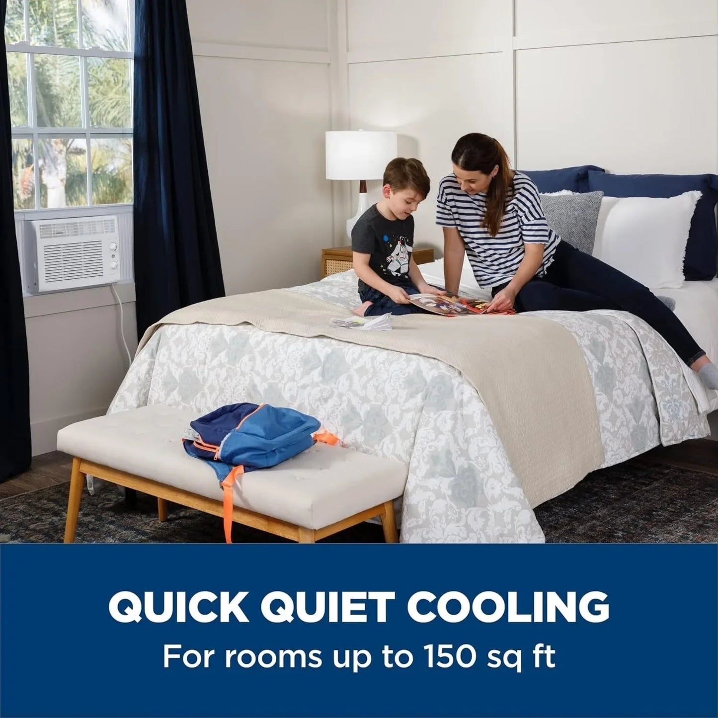 Window Air Conditioner Unit, 5,000 BTU for Small Rooms up to 150 sq ft. with Manual Adjustable Fan and Cooling Settings,Perfect