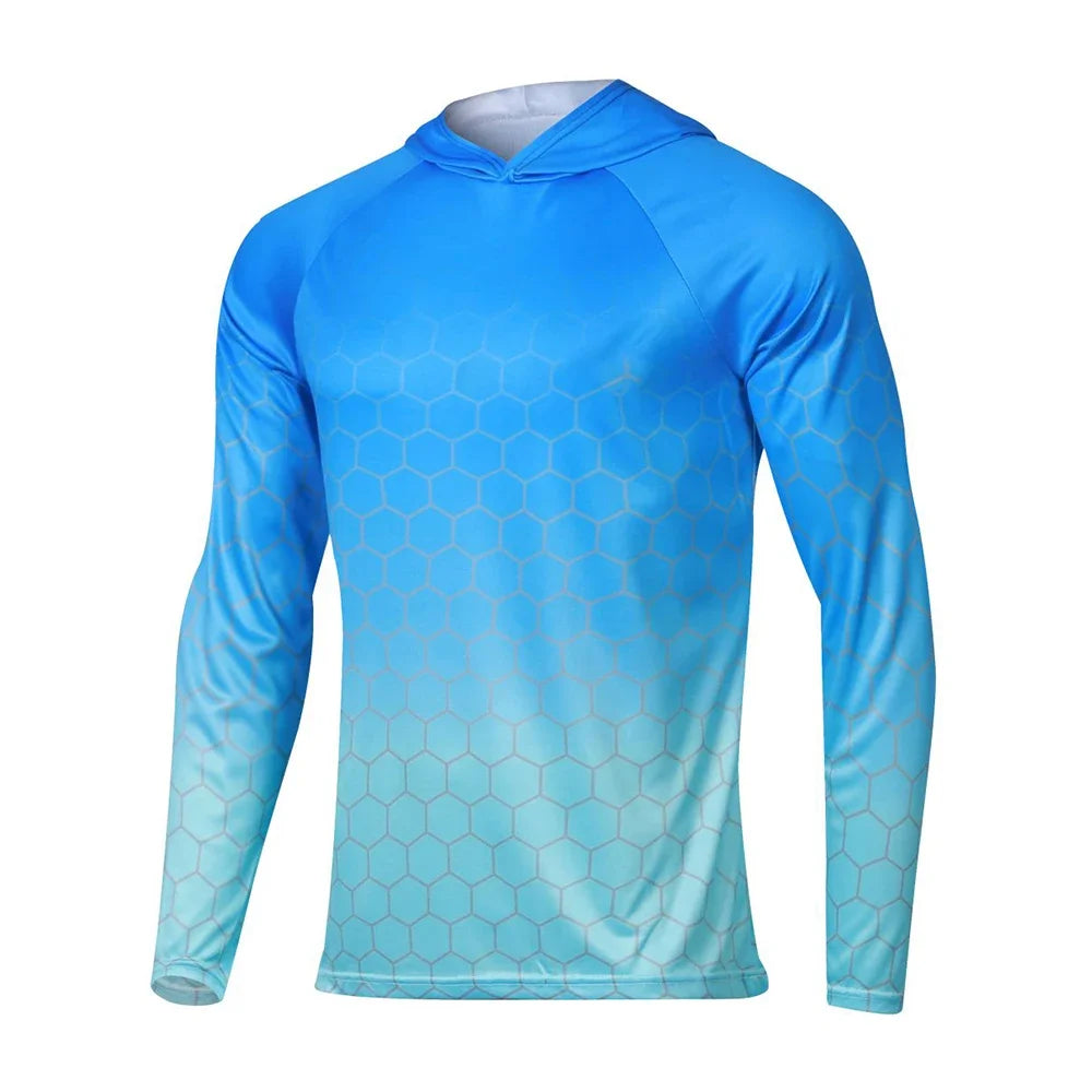 Fishing Hoodie Men's Long Sleeve Uv Protection Angling Clothing Outdoor Hiking T-Shirt Fishing Surfing Shirts