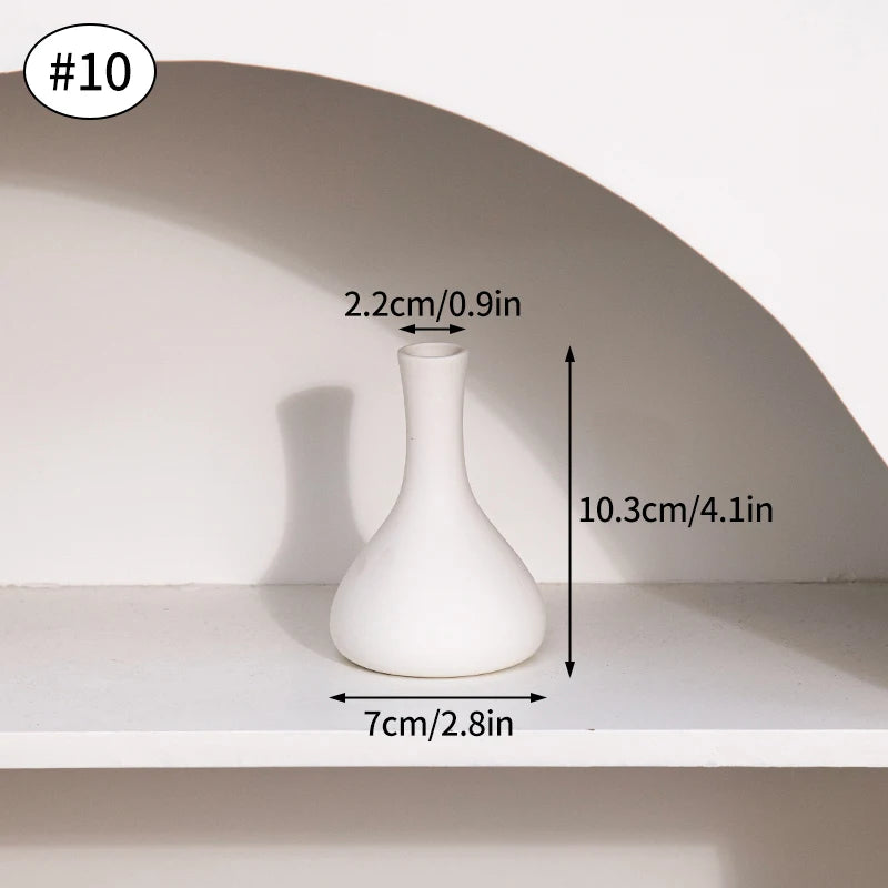 White Nordic Flower Vase Ceramic Vases Room Decor Modern Ceramic Flowers Bottle Plants Flower Pot Home Living Room Decoration