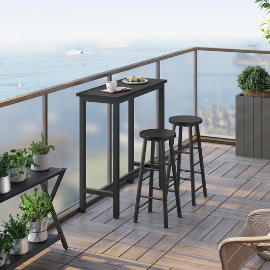 WOLTU Bar Table Dining Table Home Milk Tea Shop Wall High Table Metal Frame Rectangular Kitchen Coffee Table for Bar Bistro