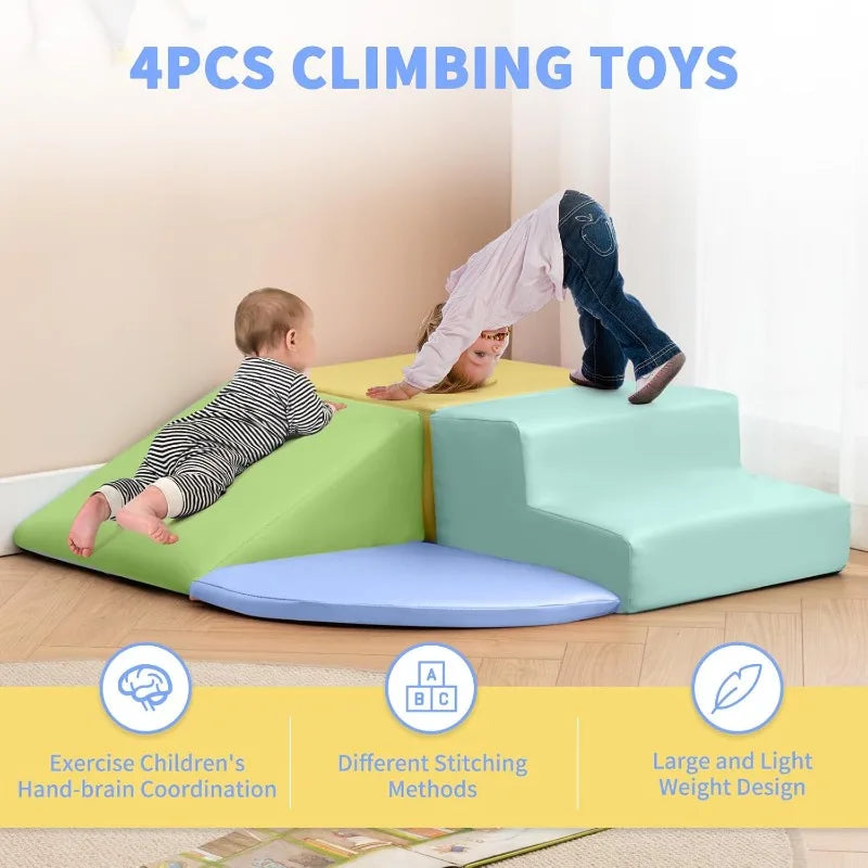 Foam Climbing Blocks for Toddlers 4pcs Climbing Toys Toddlers 1-3 for Climb Toddler Climbing Toys Indoor Nursery Children's Room