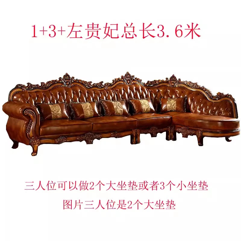 European Leather Sofa Mid Century Design Living Room Princess Corner Sofas High Quality Gaming Sillon Cama Trendy Furniture