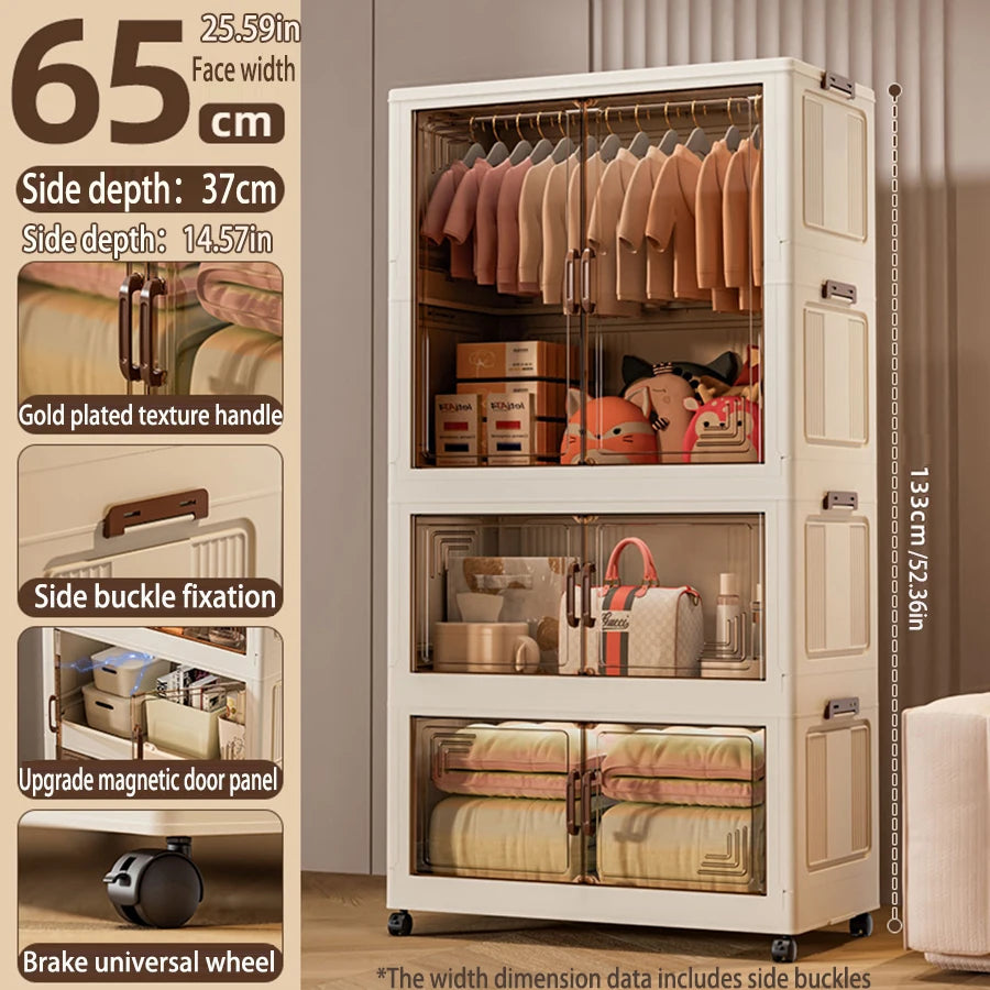 Multi-specification Large Capacity Wardrobe Foldable Easy Install Clothes Storage Cabinet  Organizer for Home