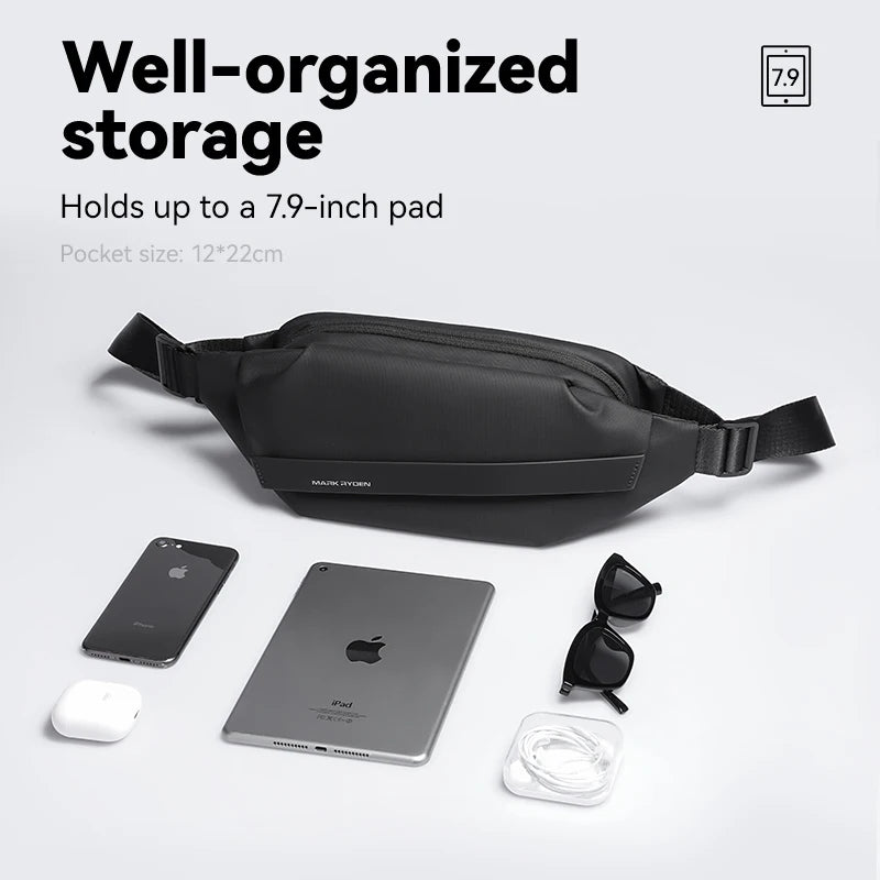 MarkRyden Peiano: Oxford Lightweight Waterproof Crossbody Bag Sling bag Men Crossbody Bag small bag mens bags Gray bag