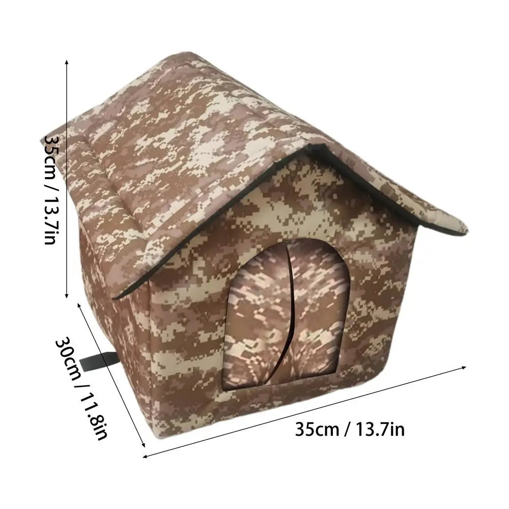 Outdoor Feral Cat House Weatherproof Warm Shelter for Winter Outside Shelter for Winter Pet House with Door Cold Weather House