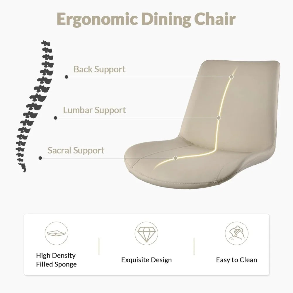 Dining Chairs, Modern PU Leather Dining Room Chair with Sturdy Metal Legs, Upholstered Seat Dinner Chairs Accent Side Chairs