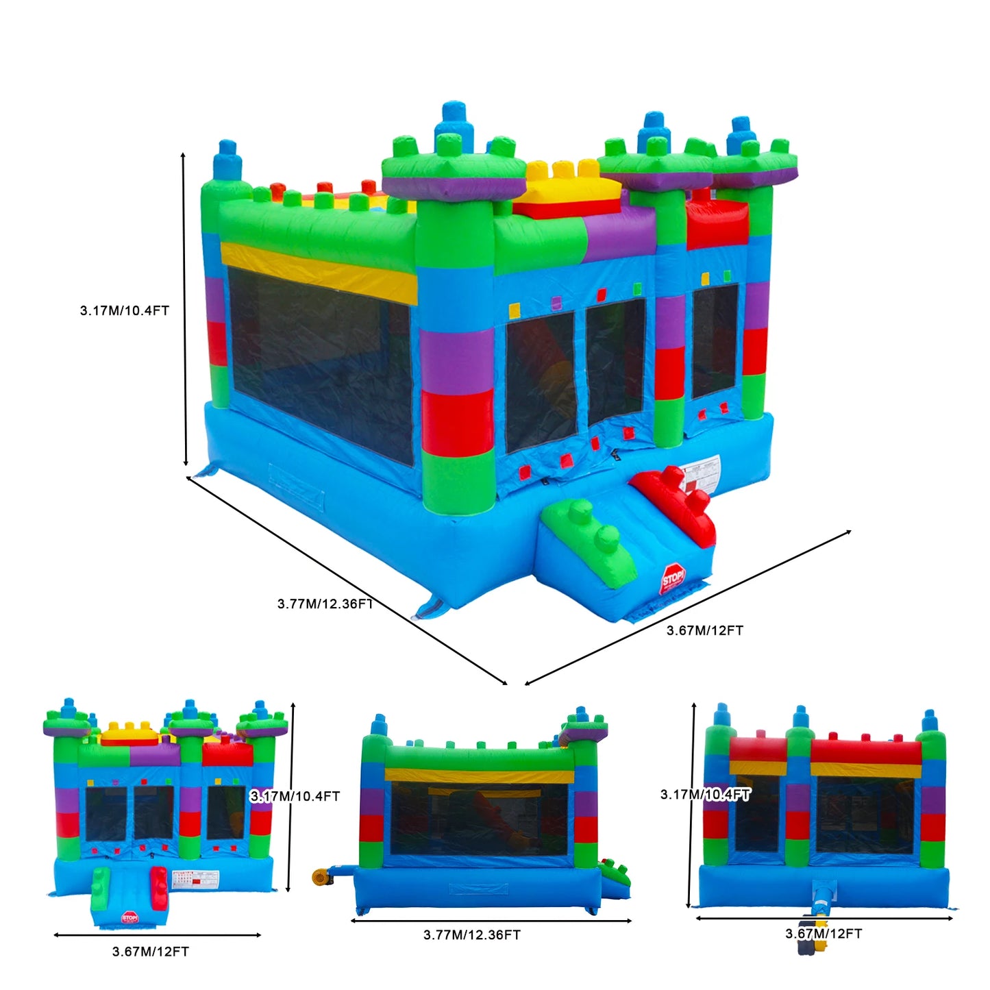 PVC Commercial Inflatable Bounce House for Big Kids,Large Jumping House with Built in Slide,Outdoor Backyard Birthday Party