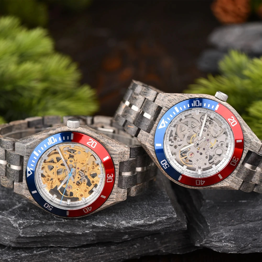 Mechanical Watch BOBO BIRD Wooden Watches Men Luxury Fashion Automatic Wristwatch Luminous Timepiece Clock Custom Gift Box OEM