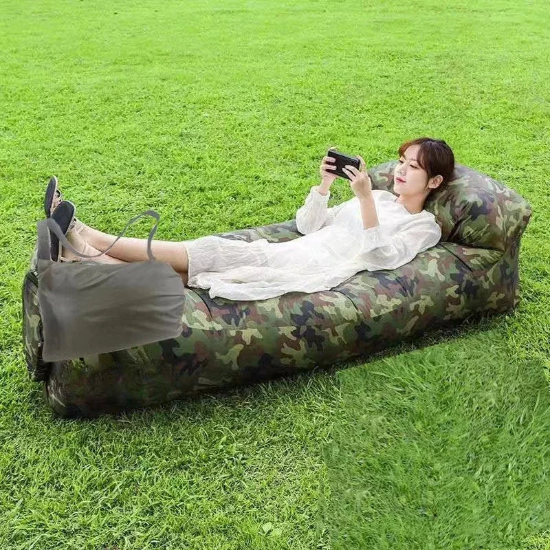Trend Outdoor Products Fast Infaltable Air Sofa Bed Good Quality Sleeping Bag Inflatable Air Bag Lazy bag Beach Sofa 240*70cm.