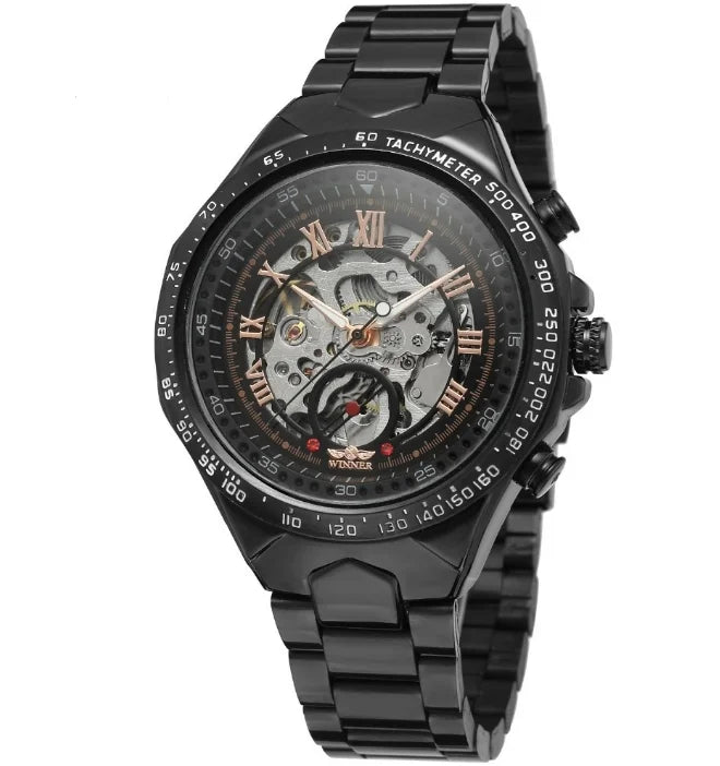 Men's watches hot selling 2025 new hollowed out men's fully automatic mechanical watch men's watch steel strap watch