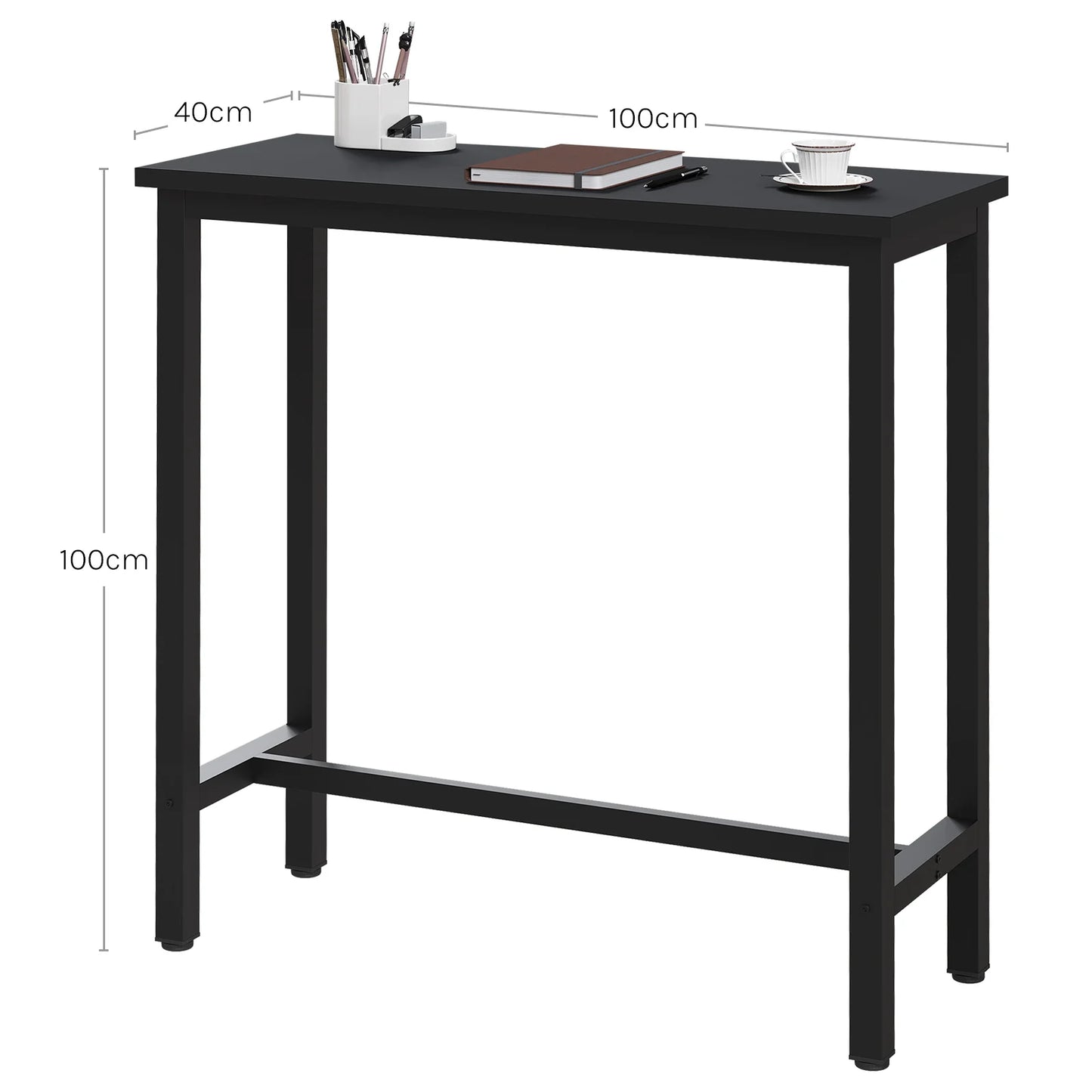 WOLTU Bar Table Dining Table Home Milk Tea Shop Wall High Table Metal Frame Rectangular Kitchen Coffee Table for Bar Bistro