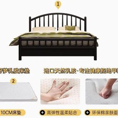 Nordic black retro American modern simple 1.5m storage princess bed solid wood bed 1.35 meters double 1.8 meters