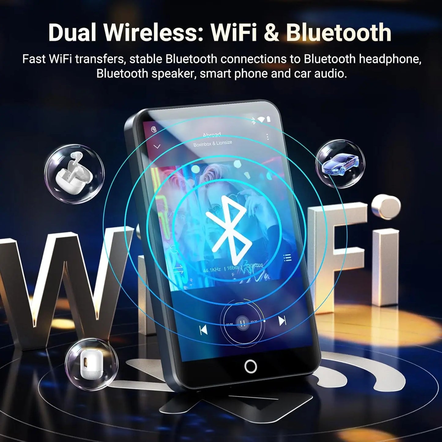 160GB（128+32GB) MP3 Player with Bluetooth and WiFi, MECHEN Android 13 OS MP3 & MP4 Players with 4" Touchscreen and Speaker