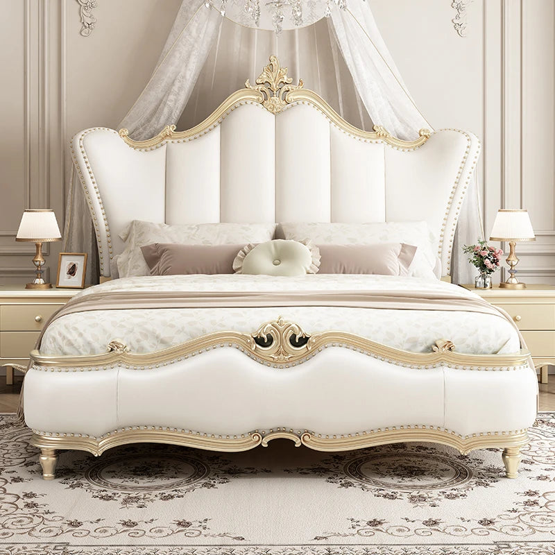 White Cream Bed Cloud Fashion Interior European Safe Sleeping Sun Floor Double Bed Ergonomic Camas De Casal Postmodern Furniture