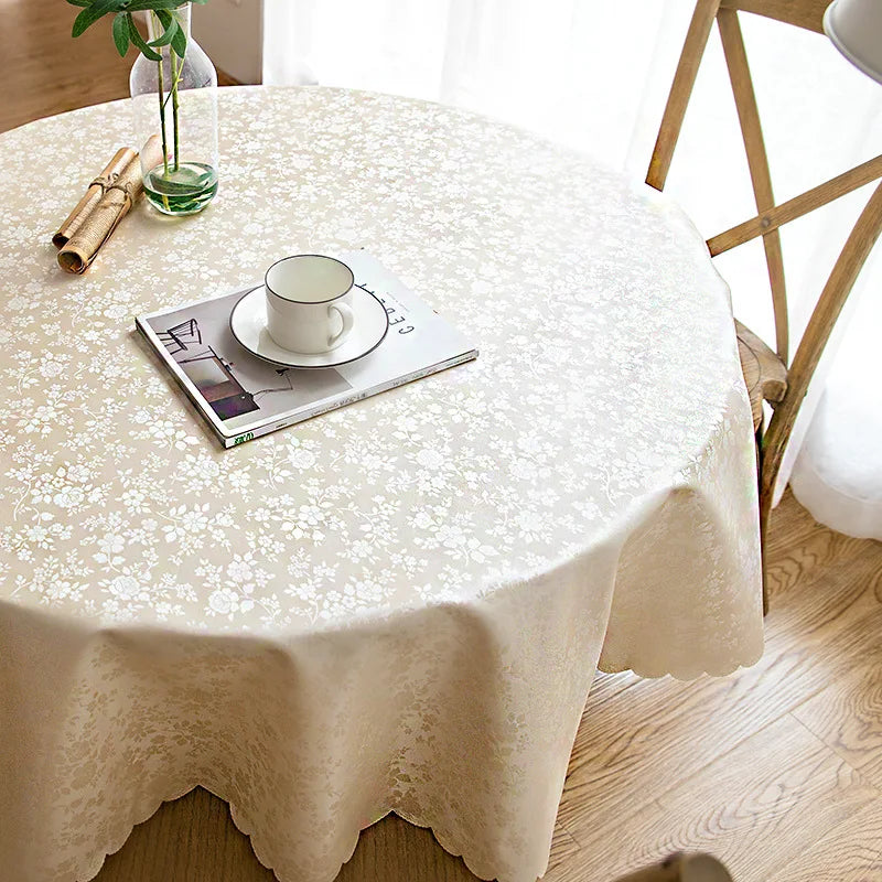 Waterproof  Round Table Cloth Pastoral PVC Plastic Kitchen Tablecloth Oilproof Antifouling Cover Dining Table Cloth Decorate