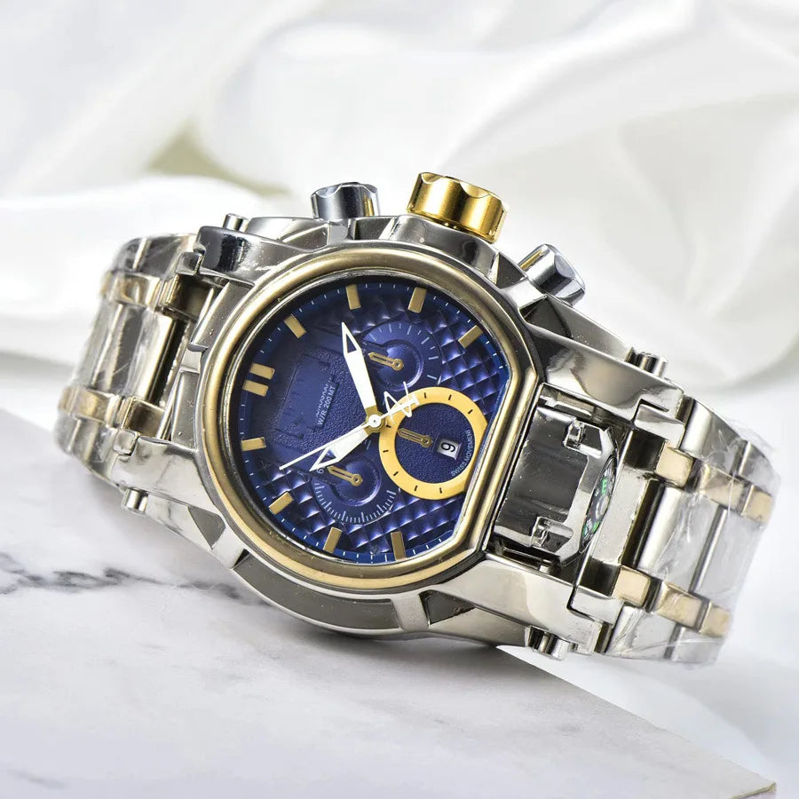 Men's Chronograph Watch - Luxury Invincible Relógio Masculino