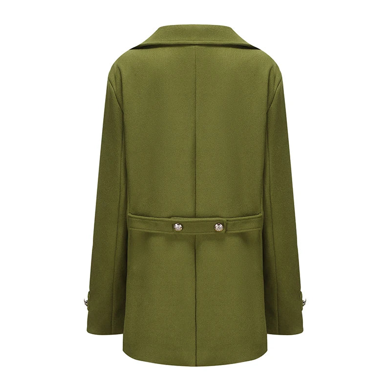 Cross border new British style men's mid to long length long sleeved coat for autumn and winter men's warm jacket