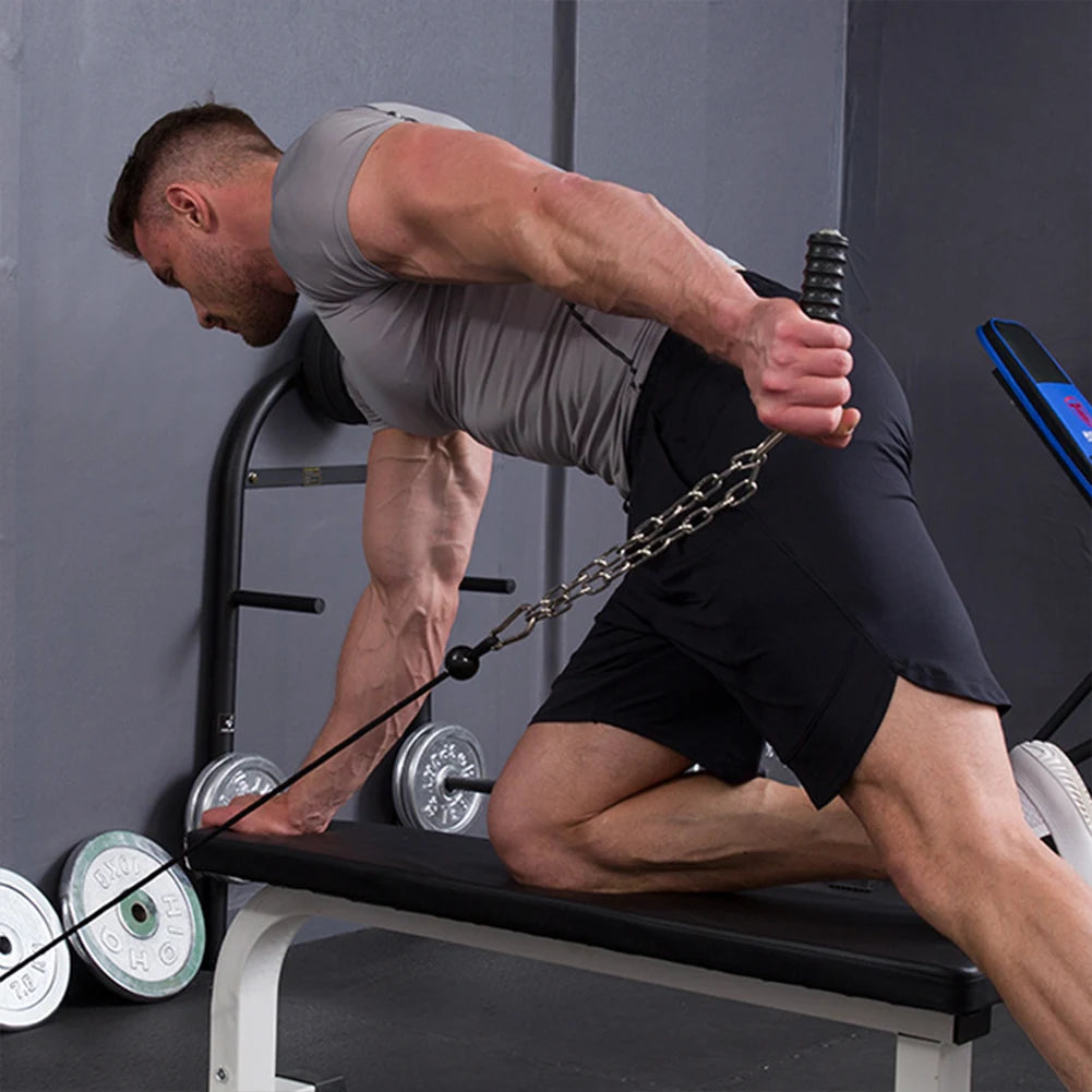Push Down Single Gym Handle Fitness Pull Down Heavy Exercise Hand Grip Heavy Duty Exercise Handle for Cable Machine Pulleys