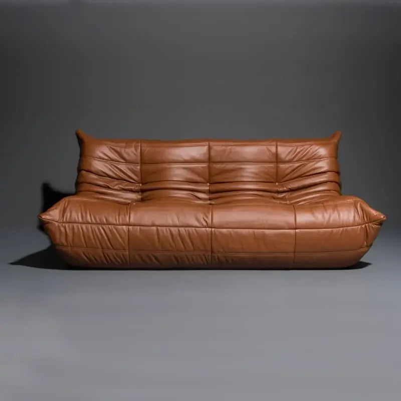 Togo Sofa Nordic designer 3-person oil wax leather sofa Classic living room furniture Caterpillar sofa