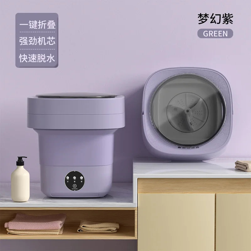 11L Blue light Portable Washing Machine Underwear with Dryer Bucket Socks Clothes Washer Camping Folding Mini Washing Machine