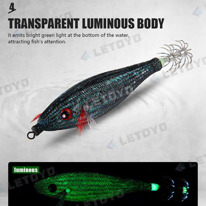 Fishing Accessories 78Mm 10G Floating Squid Jig Jigging Fishing Lure Artificial Plastic Squid Hook for Sea Boat Fishing Tools