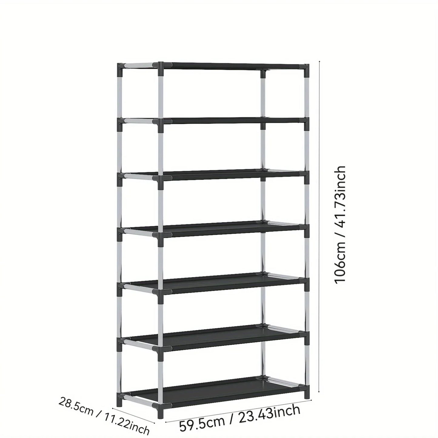 2025 6/7 Tier Stackable Wardrobe Shoe Rack - Space-Saving Storage for Entryways, Hallways & Closets, in Black，Simple shoe rack