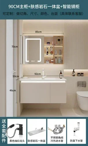Washbasin Storage Bathroom Cabinets Mirror Wall Shelf Tool Drawer   Display Casa Arredo Room Furniture YY50BC