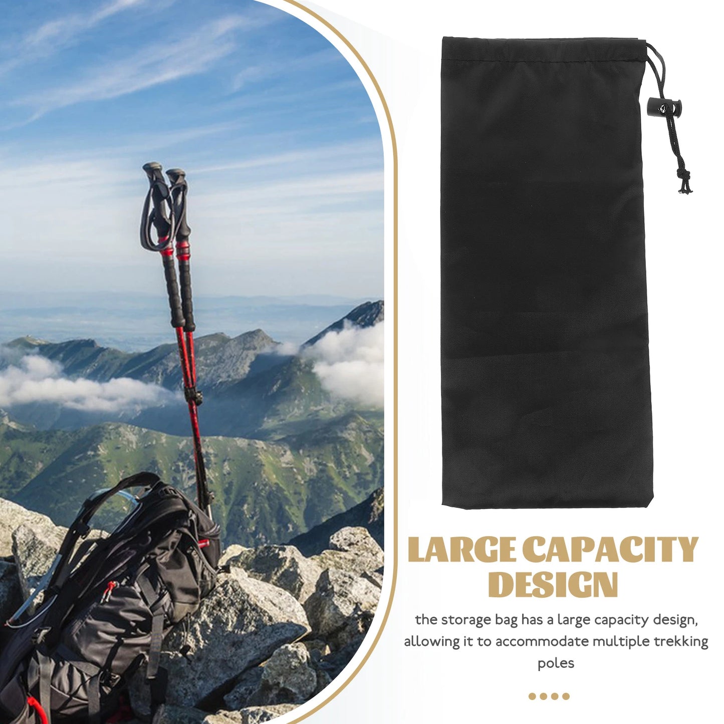 Portable Lightweight Trekking Pole Storage Bag Walking Stick Accessories Foldable Alpenstock Package Hiking Camping accessories