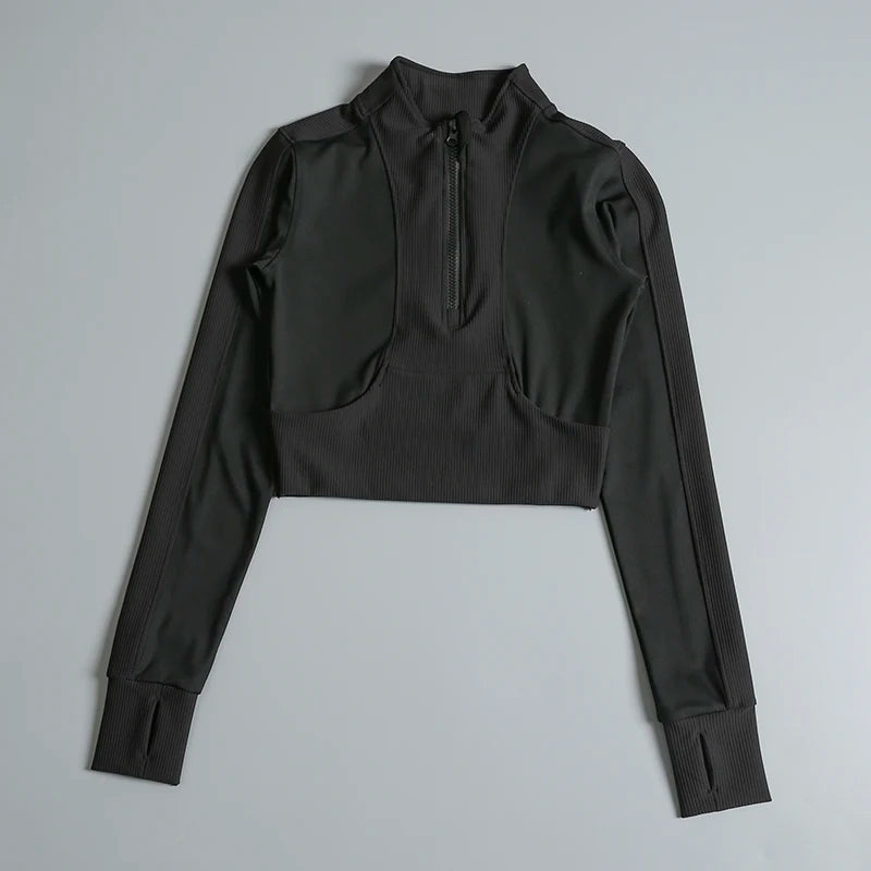 Fitness suit for women in spring professional training morning jogging high-end temperament sportswear fashion long-sleeved