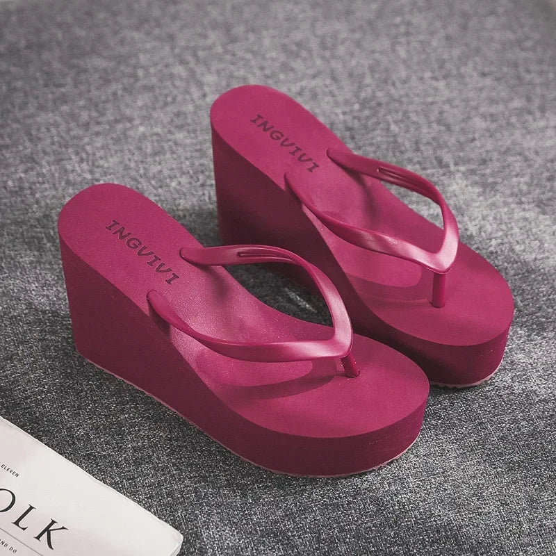 Womens Shoes Comfort Summer Women Wedge Platform Slippers Outdoor Sports Beach Flip Flops Opened Toe Casual Shoes 2024