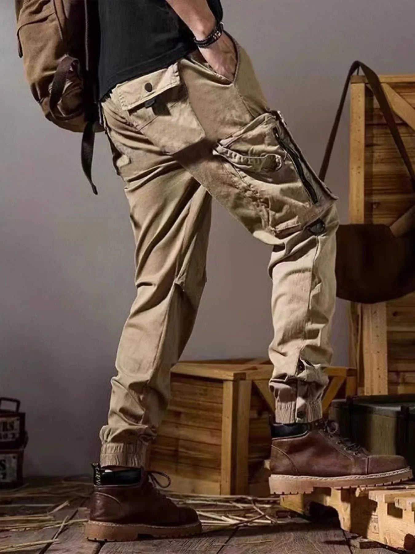Men's Cargo Sweatpants Athletic Running Pants Mens Cargo Pants Casual Hiking Pants Joggers Fitness Pants Track Pants Streetwear